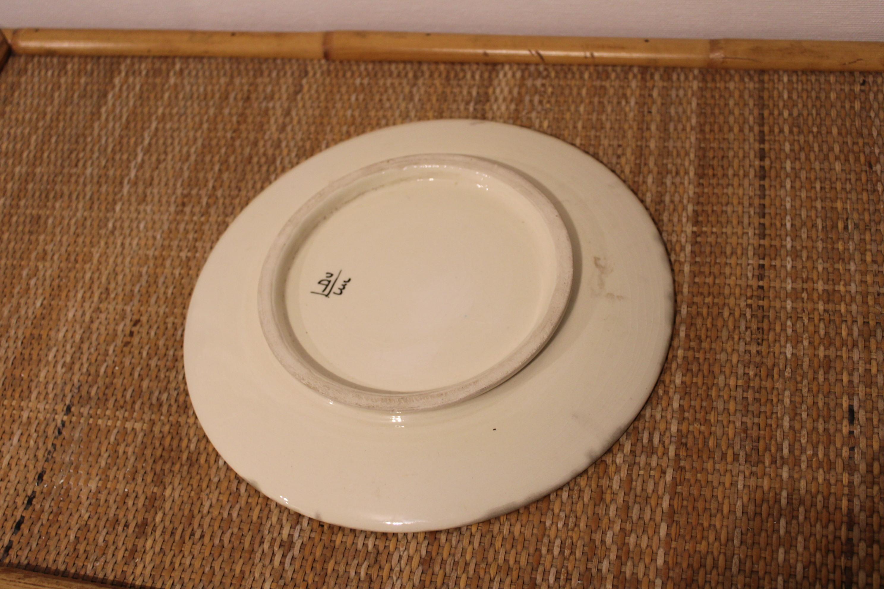 20th Century Ceramic plate, 20th century, France 20th century For Sale