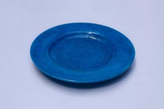 Assiette en céramique bleu-turquoise de Jean Besnard