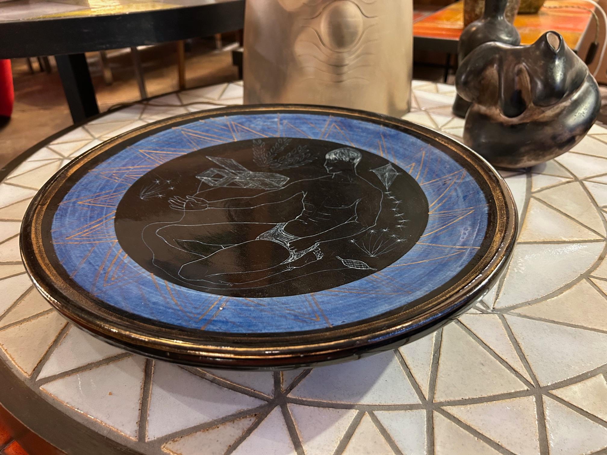 Assiette en céramique Accolay, France, années 1960.

