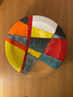 Assiette en céramique de Gilbert Valentin, France, années 1960