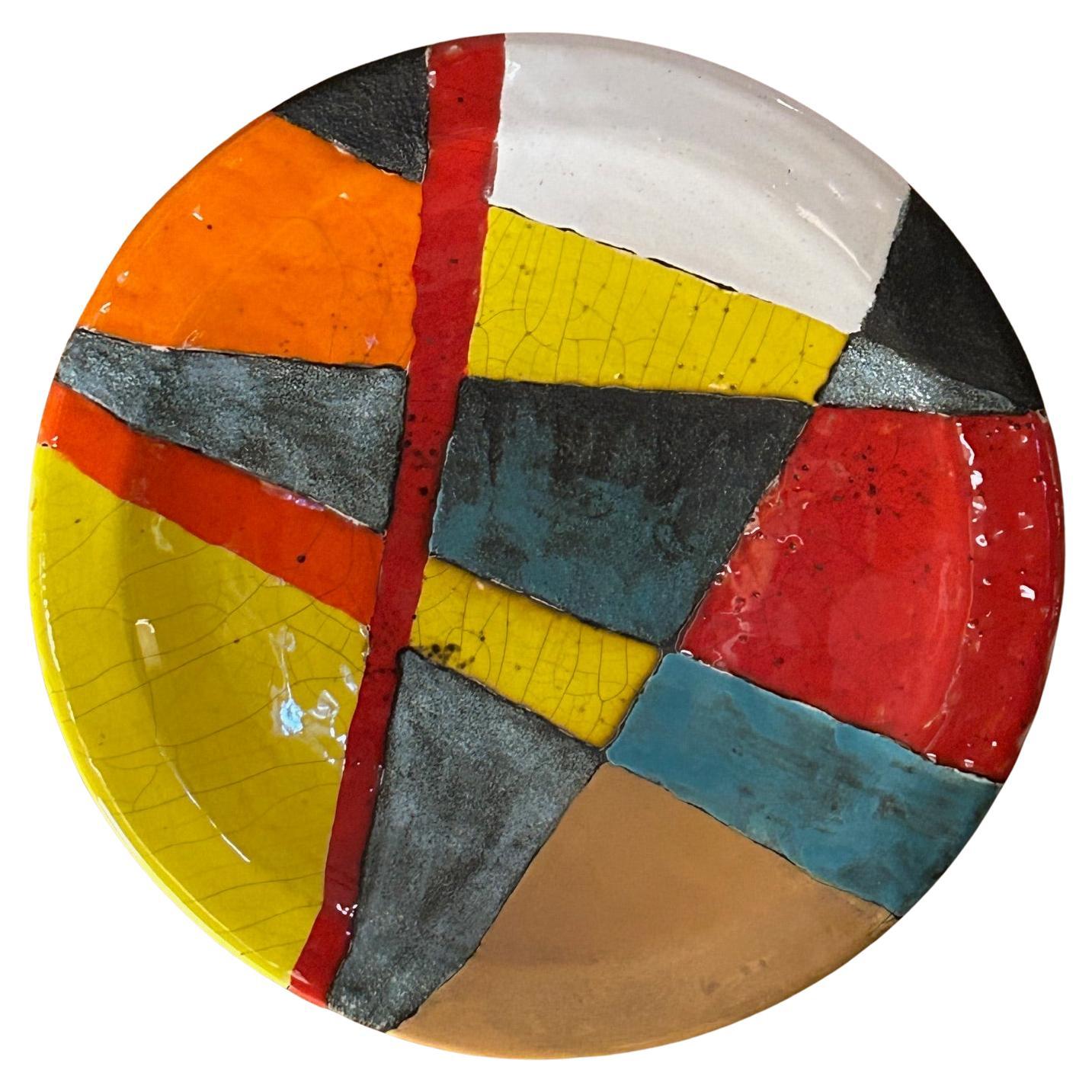 Ceramic Plate by Gilbert Valentin, France, 1960s