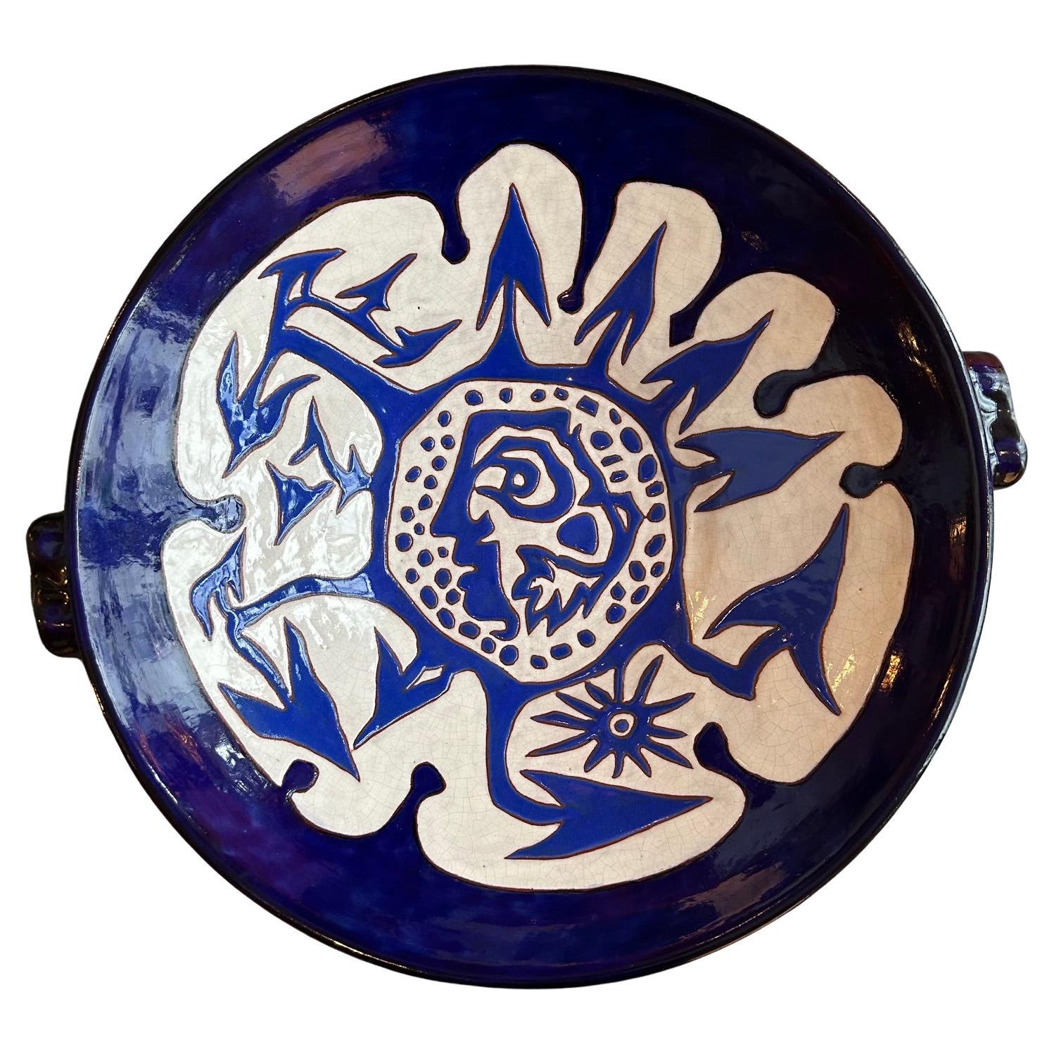 Assiette en céramique de Jean Lurçat, Sant-viçens, France, années 1950