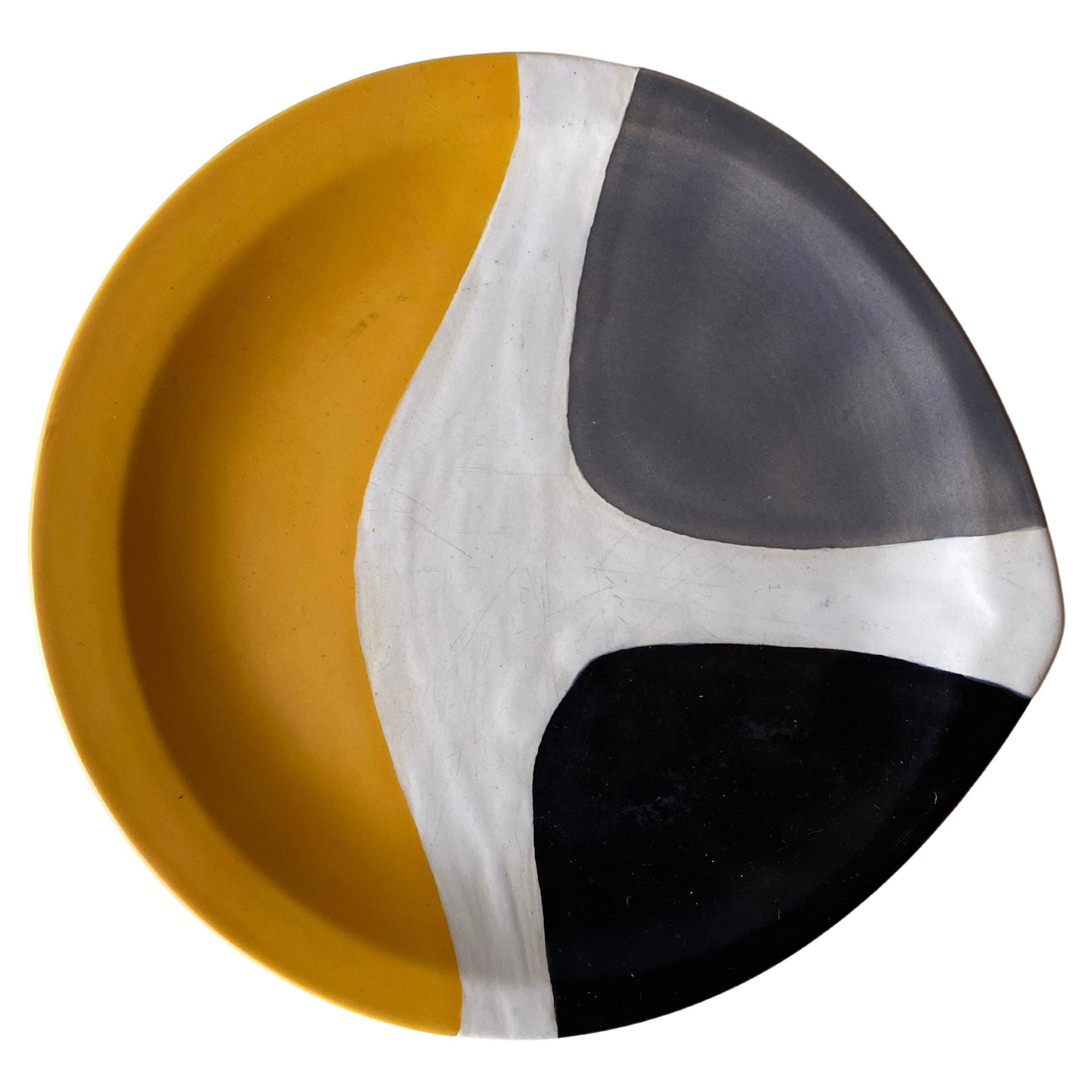 Ceramic Plate by Mado Jolain, France, 1970s For Sale