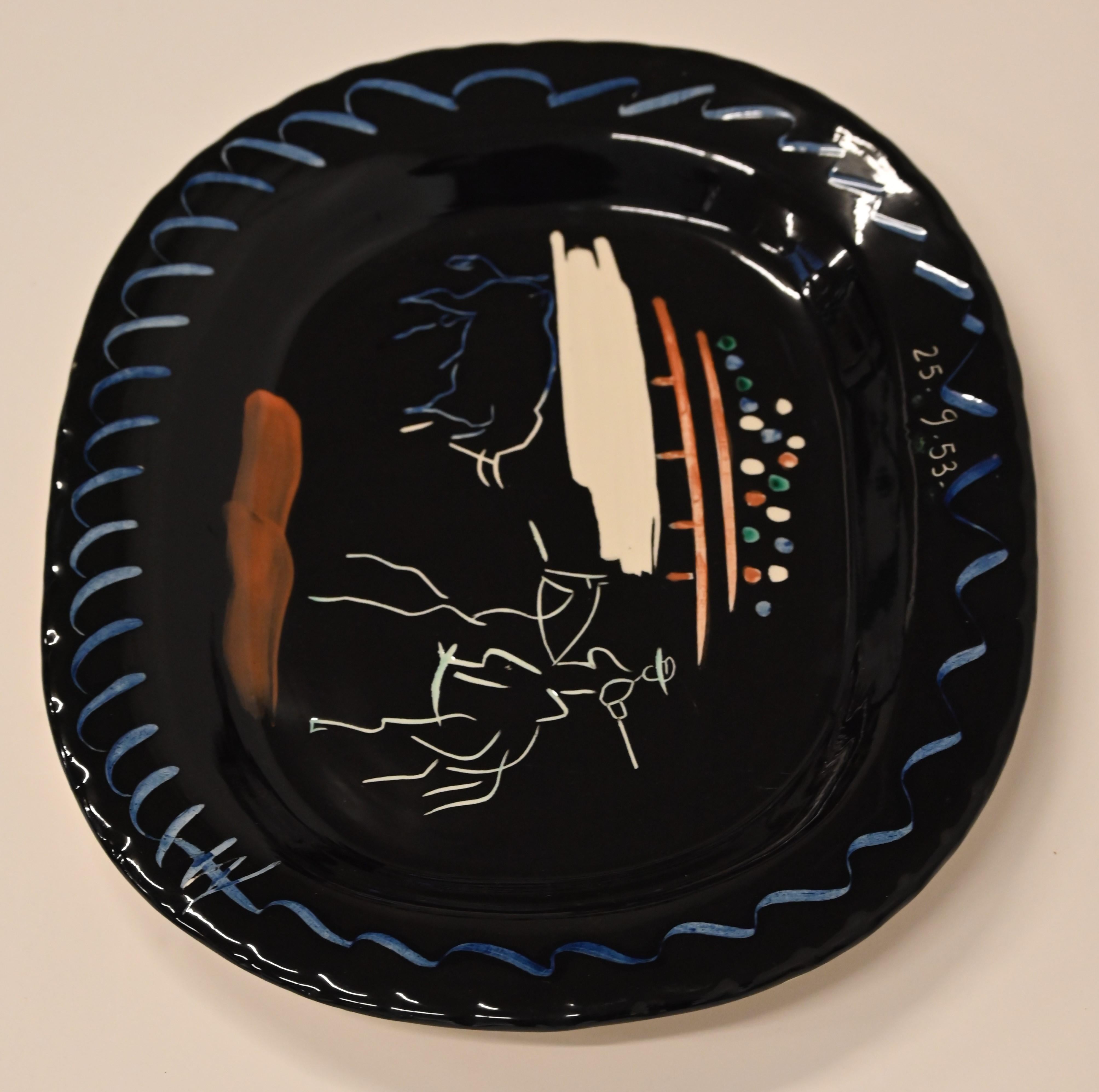 Mid-20th Century Ceramic Plate by Pablo Picasso, 1953 For Sale