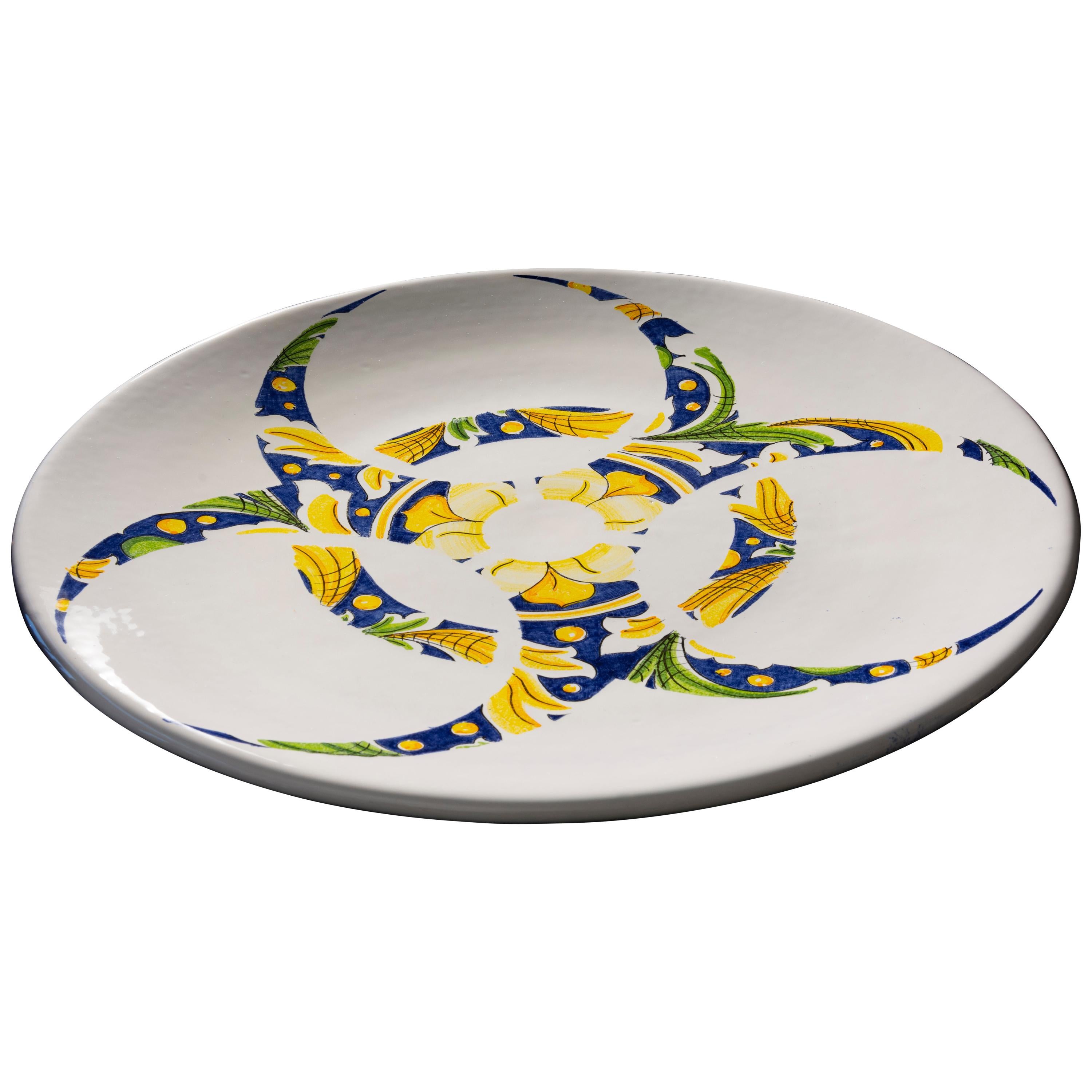 Ceramic Plate by Pantoù Ceramics Hand Painted Glazed Earthenware Contemporary