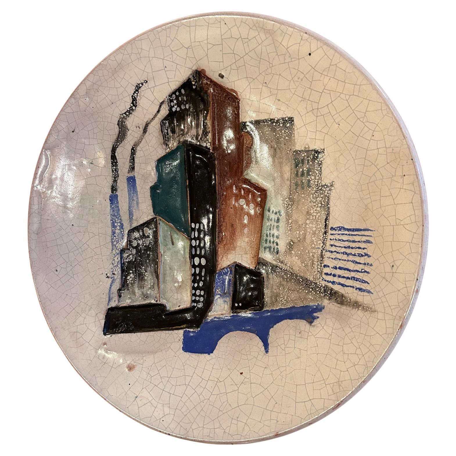 Ceramic Plate by Primavera, France, 1950s