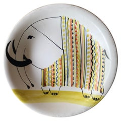 Vintage Ceramic Plate by Roger Capron, France, 1950s