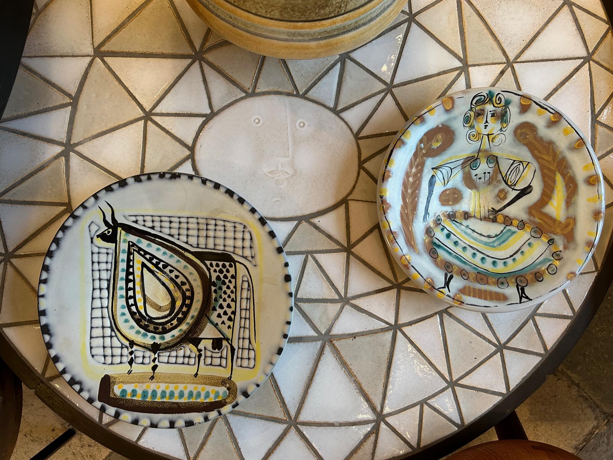 Mid-20th Century Ceramic plate by Roger Capron, France, 1960's For Sale