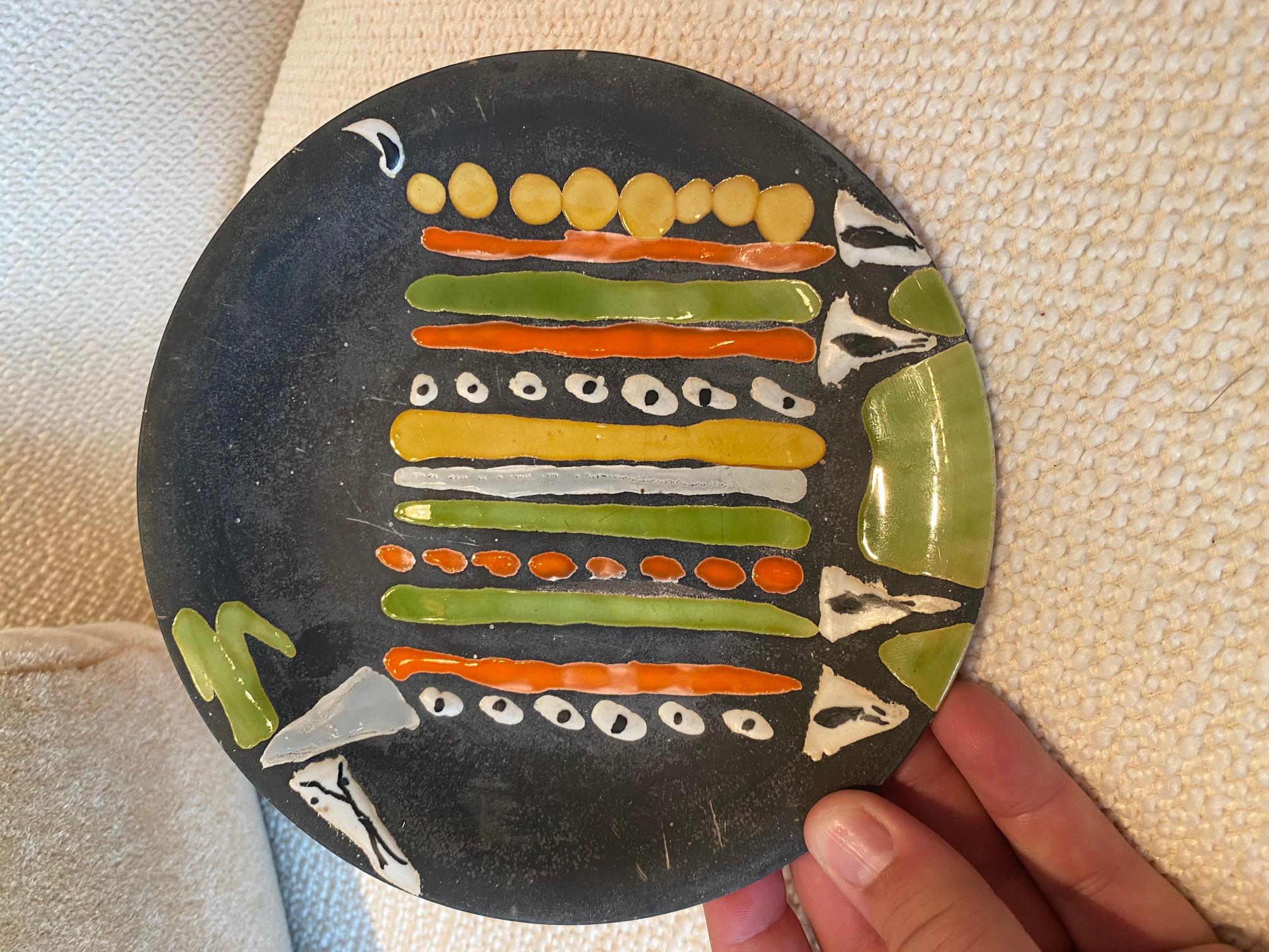 French Ceramic Plate by Roger Capron, Vallauris, France, 1960s