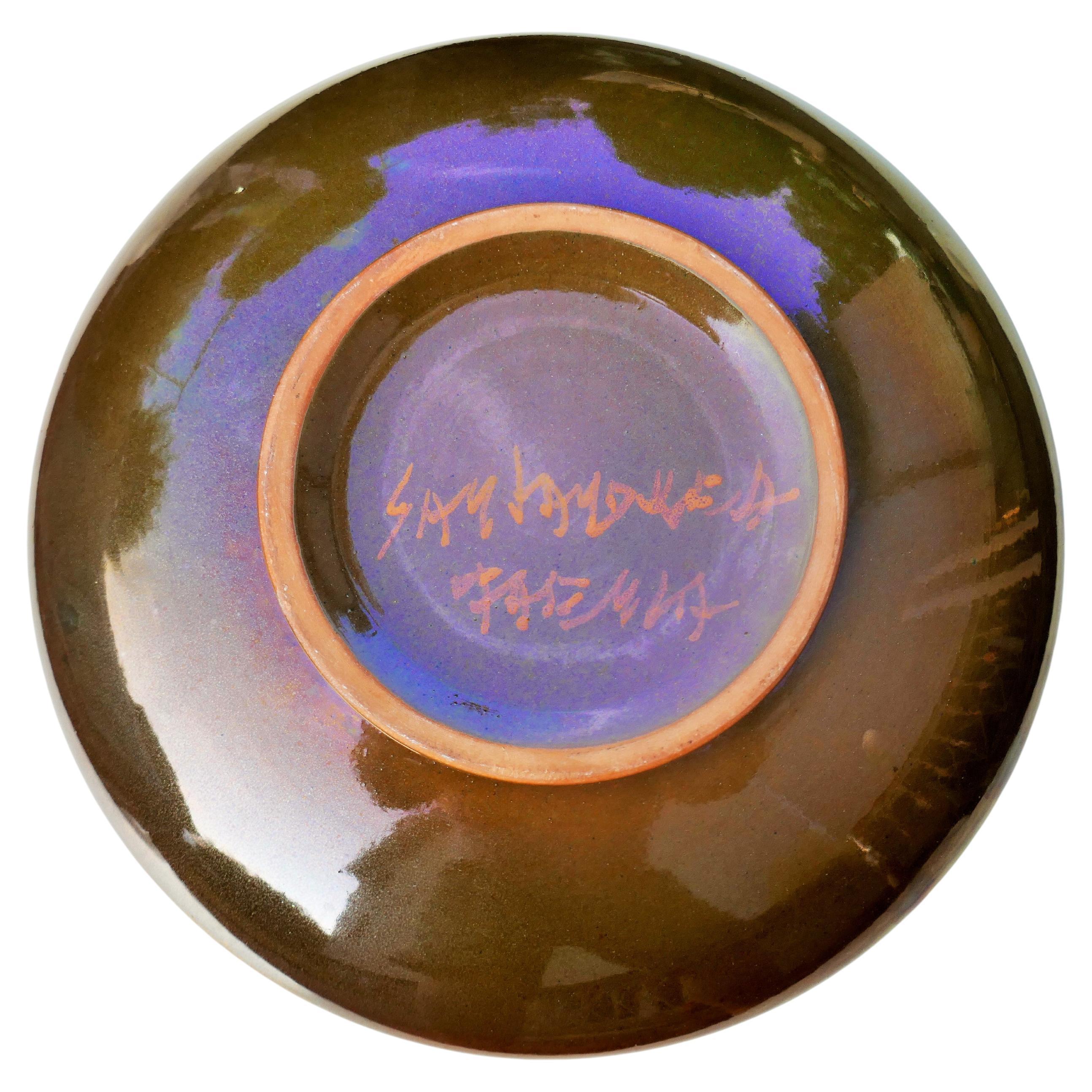 Mid-20th Century Ceramic plate by Umberto Santandrea Faenza en vente