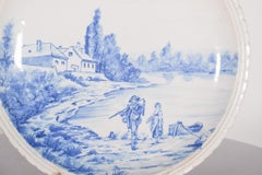 Ceramic Plate, Decorated in Blue on White