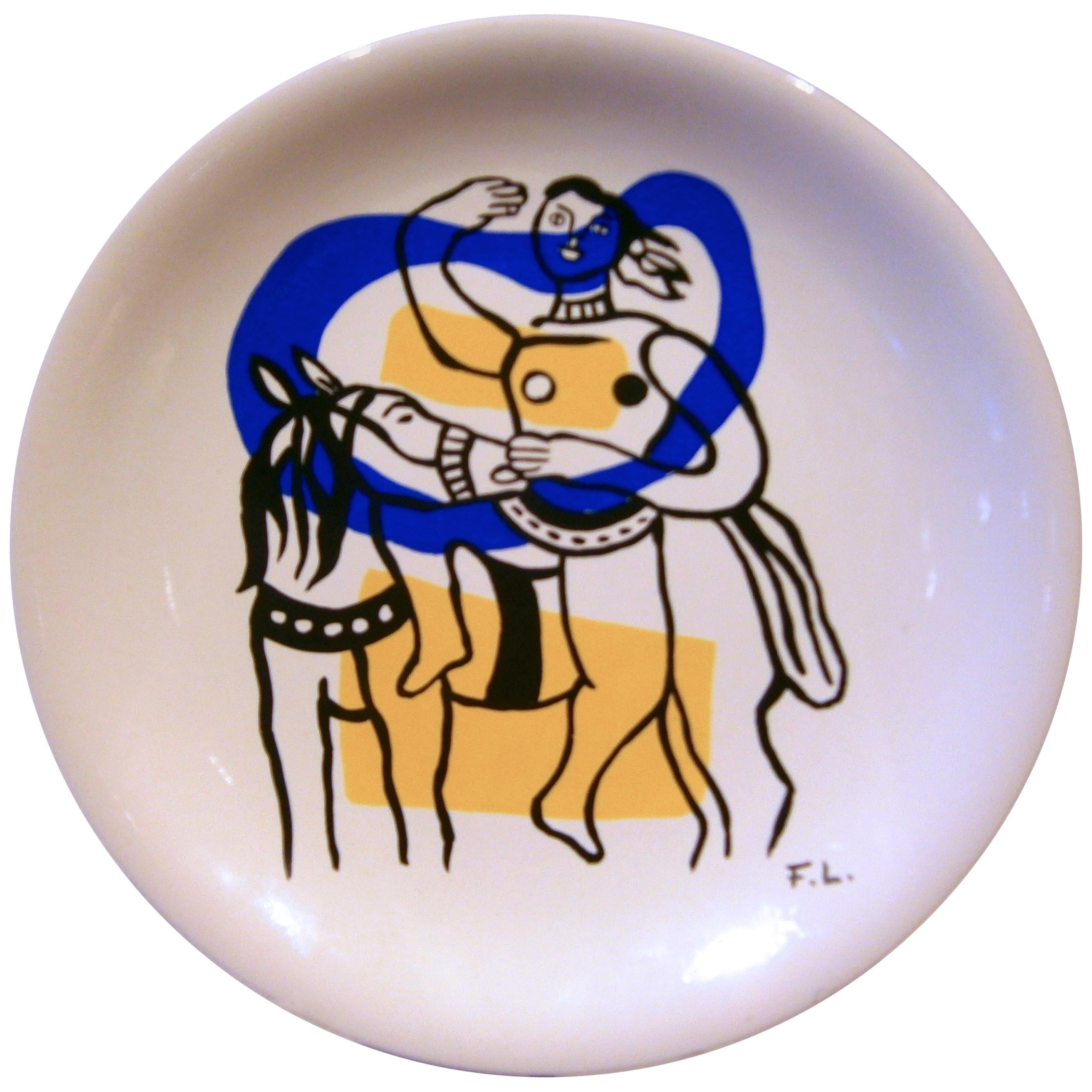 Ceramic Plate from Fernand Leger's Acrobats Series, circa 1950s For Sale