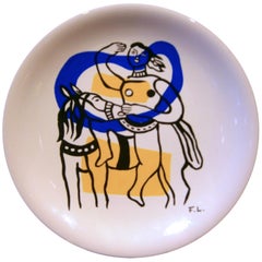 Ceramic Plate from Fernand Leger's Acrobats Series, circa 1950s