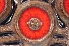 Ceramic Plate In Brown & Red Colors No. 3578 By Søholm