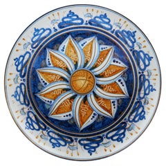 Assiette en céramique de Sant'Andrea Faenza décorée en or 24 carats