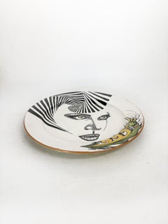 Ceramic plate, signed, France, 1980