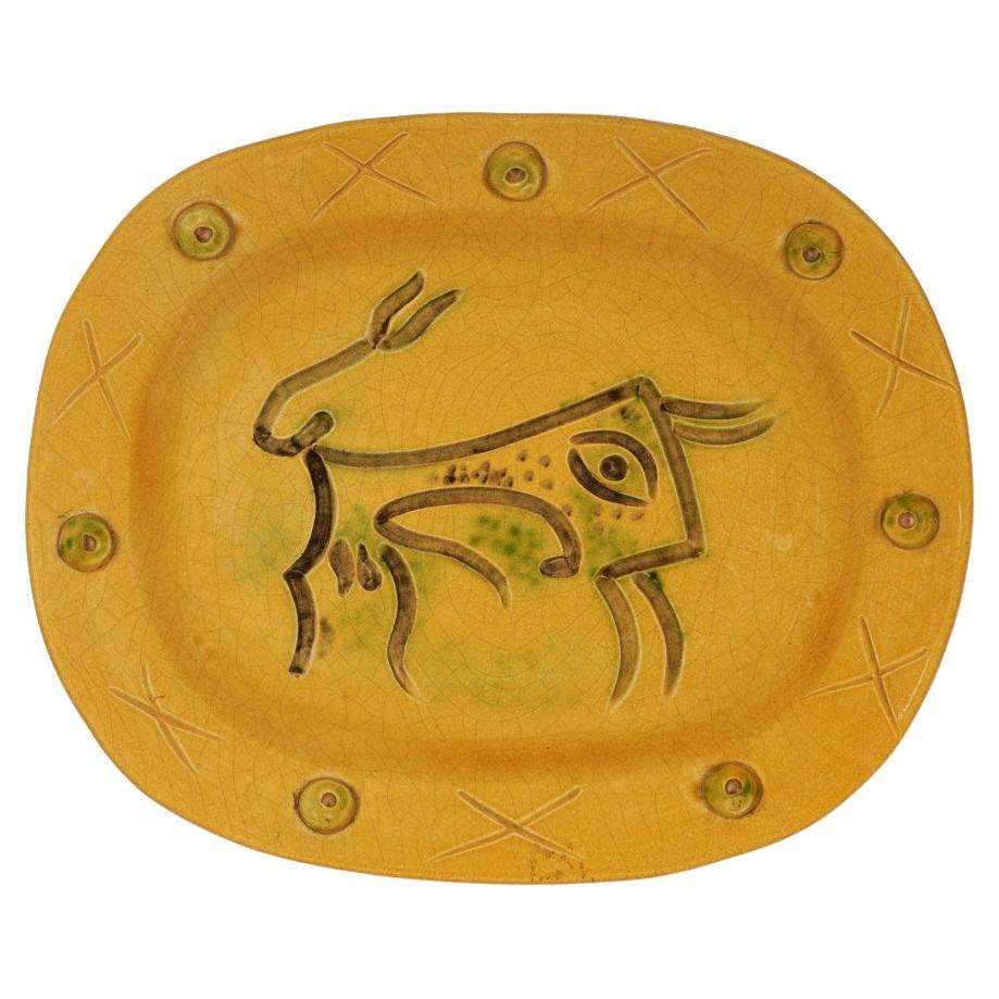 Pablo Picasso Ceramic Plate 'Taureau Gravé'  For Sale
