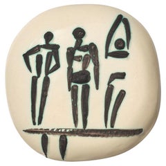 Ceramic Plate 'Trois Personnages Sur Tremplin' by Pablo Picasso