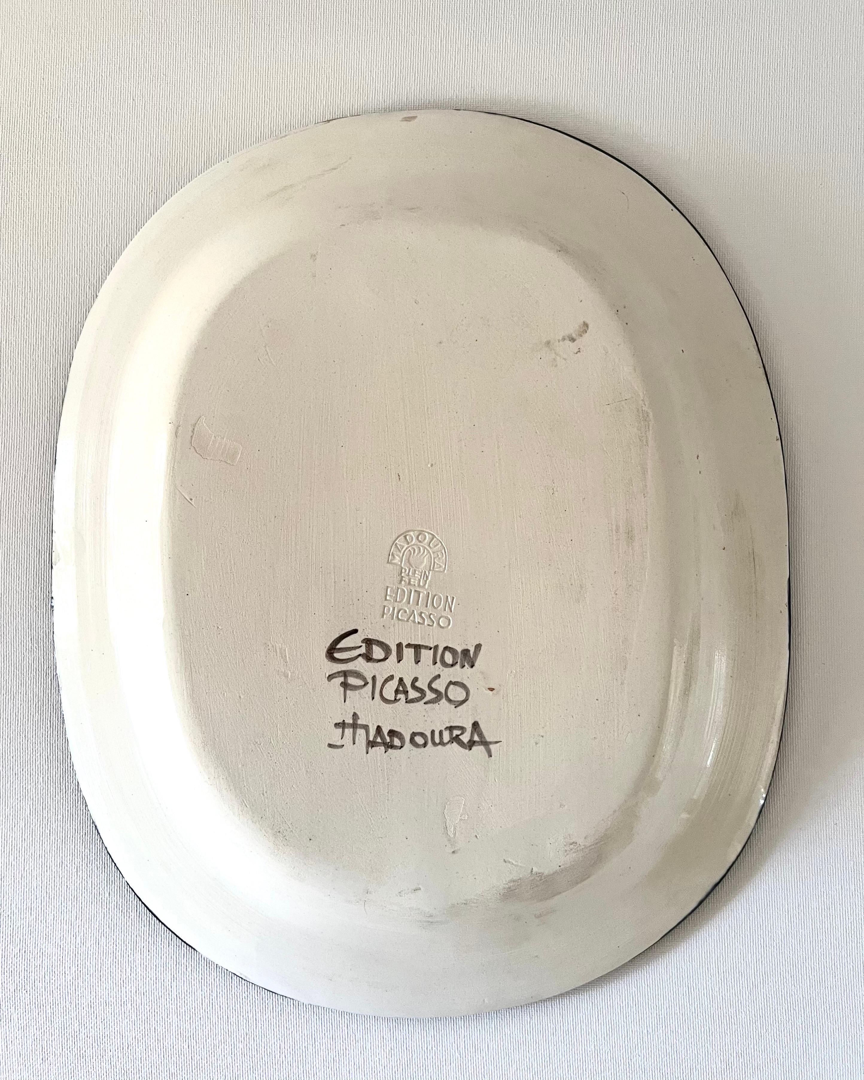 Plato de cerámica Visage Gris 'Cara Gris' A.R. 206 de Pablo Picasso & Madoura, 1953 Loza de barro en venta