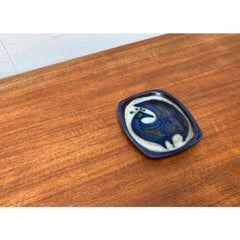 Keramikteller mit Tiermuster, 1960er-Jahre