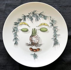 Ceramic Plate with Vegetable Face Fornasetti
