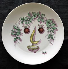 Ceramic Plate with Vegetable Face Fornasetti