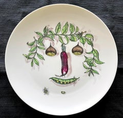 Ceramic Plate with Vegetable Face Fornasetti