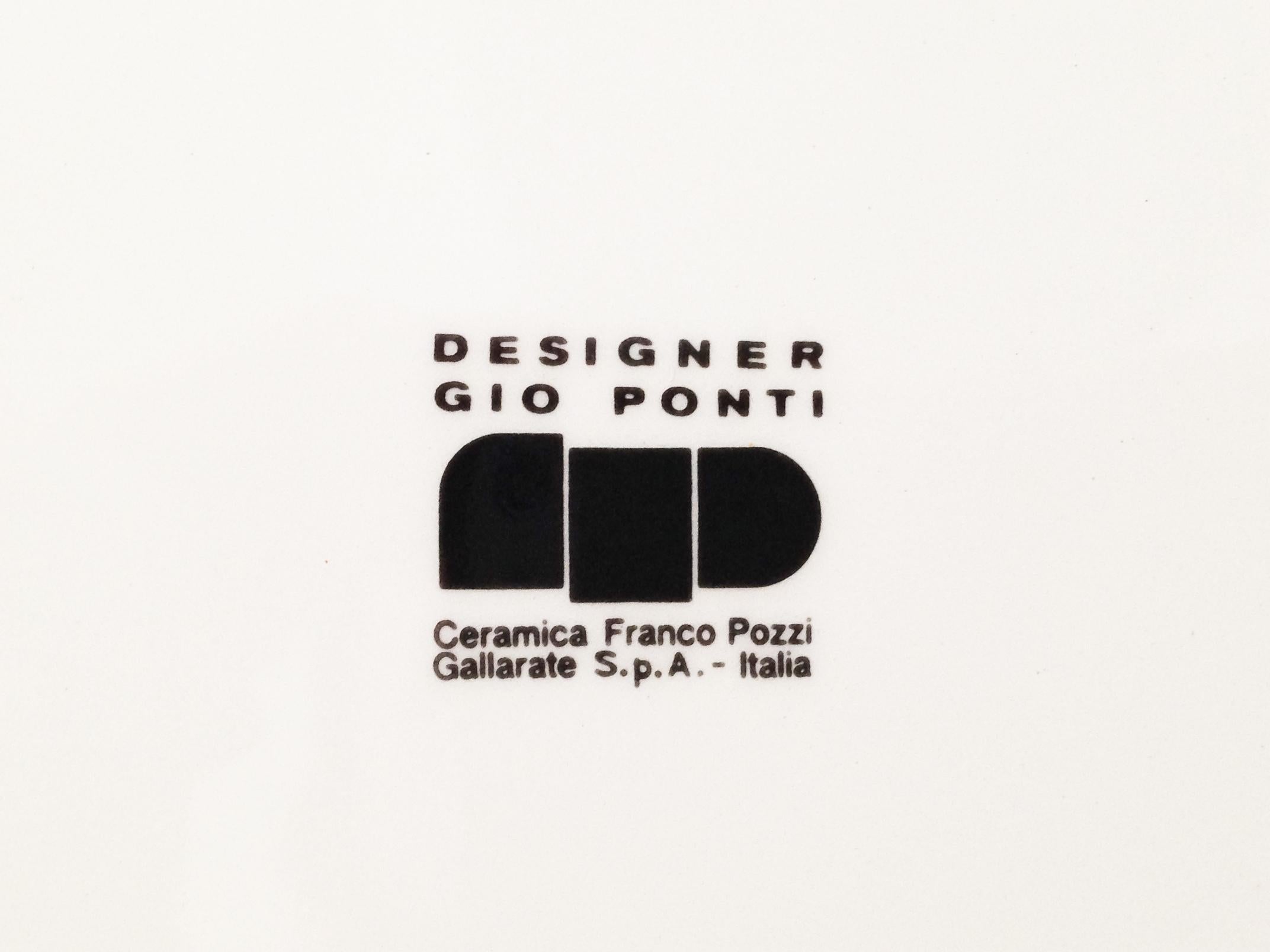 Keramikteller von Gio Ponti für Franco Pozzi, 2er-Set, 1960er-Jahre im Zustand „Relativ gut“ im Angebot in Varese, Lombardia