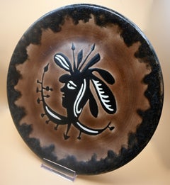 Keramikteller von Jean Lurçat, Sant-Viçens, Frankreich, 1950er Jahre