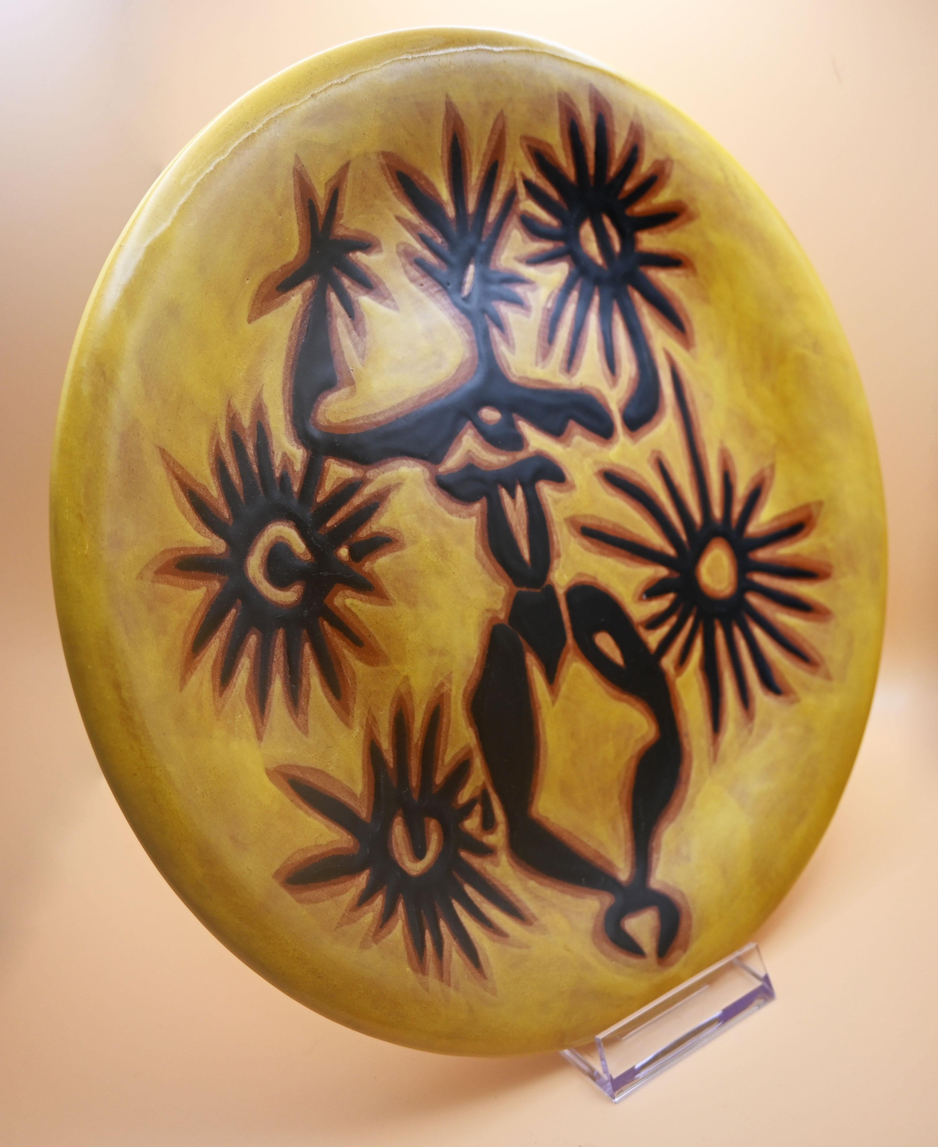 Modern Ceramic plates by Jean Lurçat, Sant-Viçens, France, 1950s For Sale