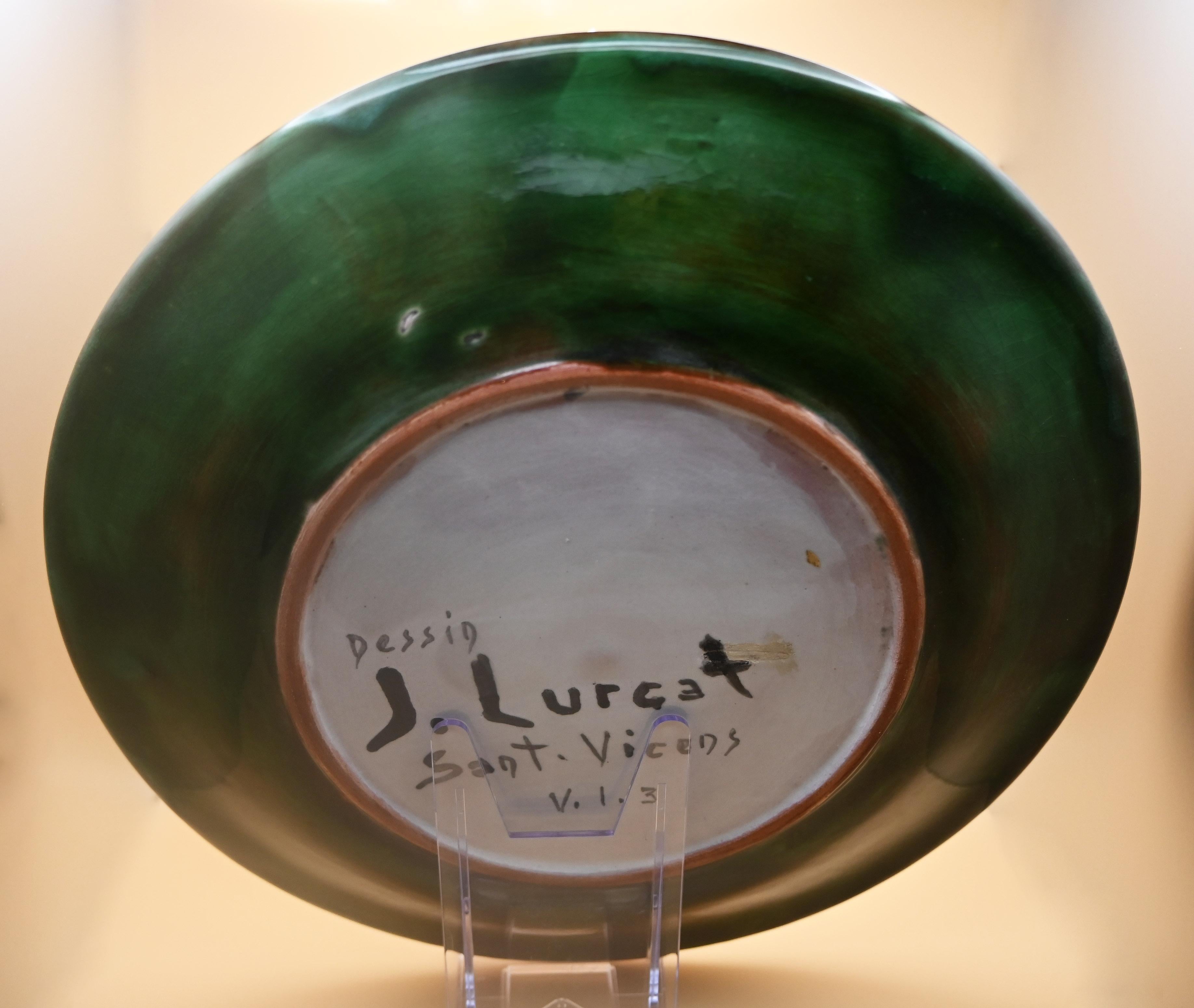Platos de cerámica de Jean Lurçat, Sant-Viçens, Francia, años 1960 Francés en venta