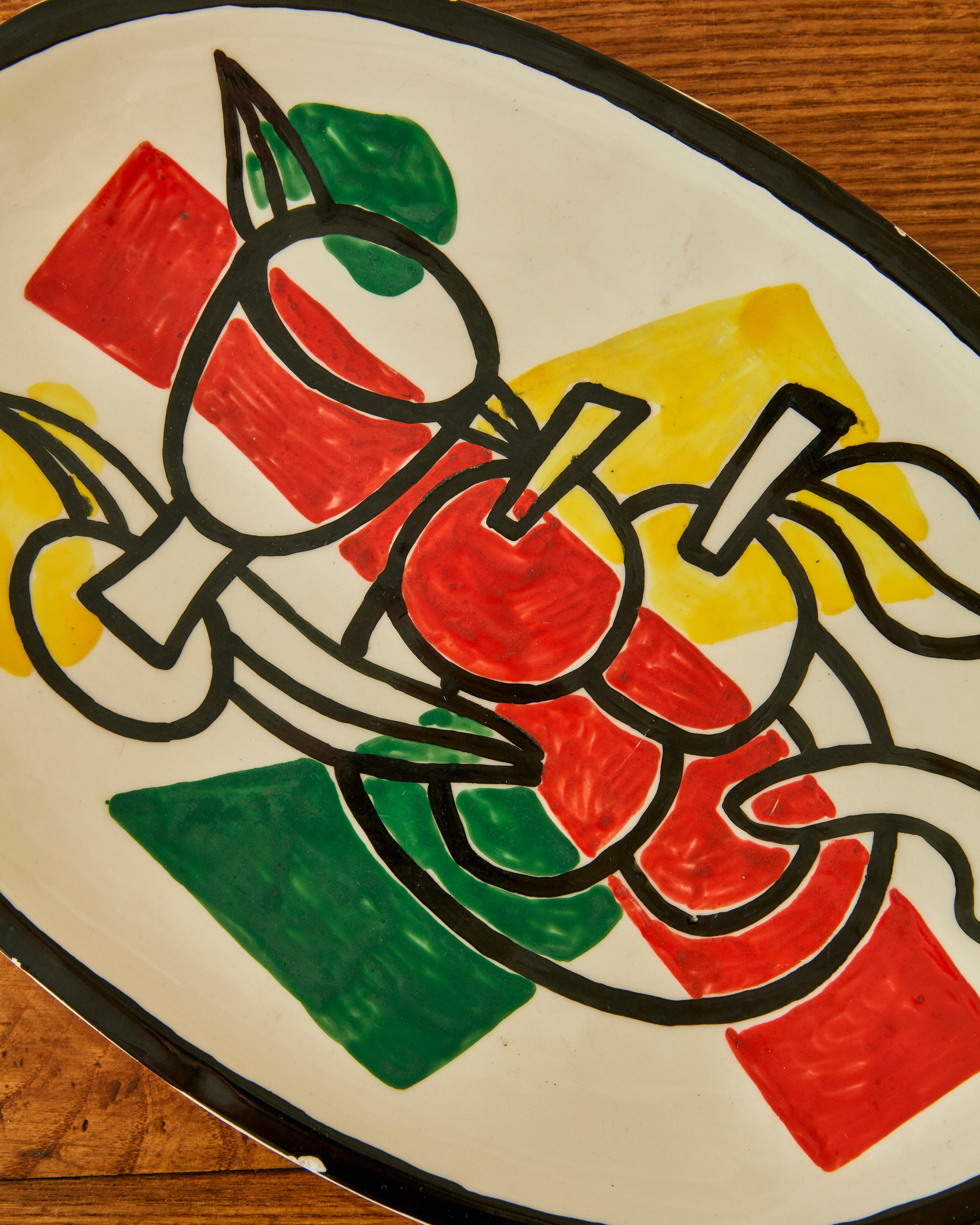 Mid-Century Modern Ceramic Platter by Fernand Léger and Roland Brice For Sale