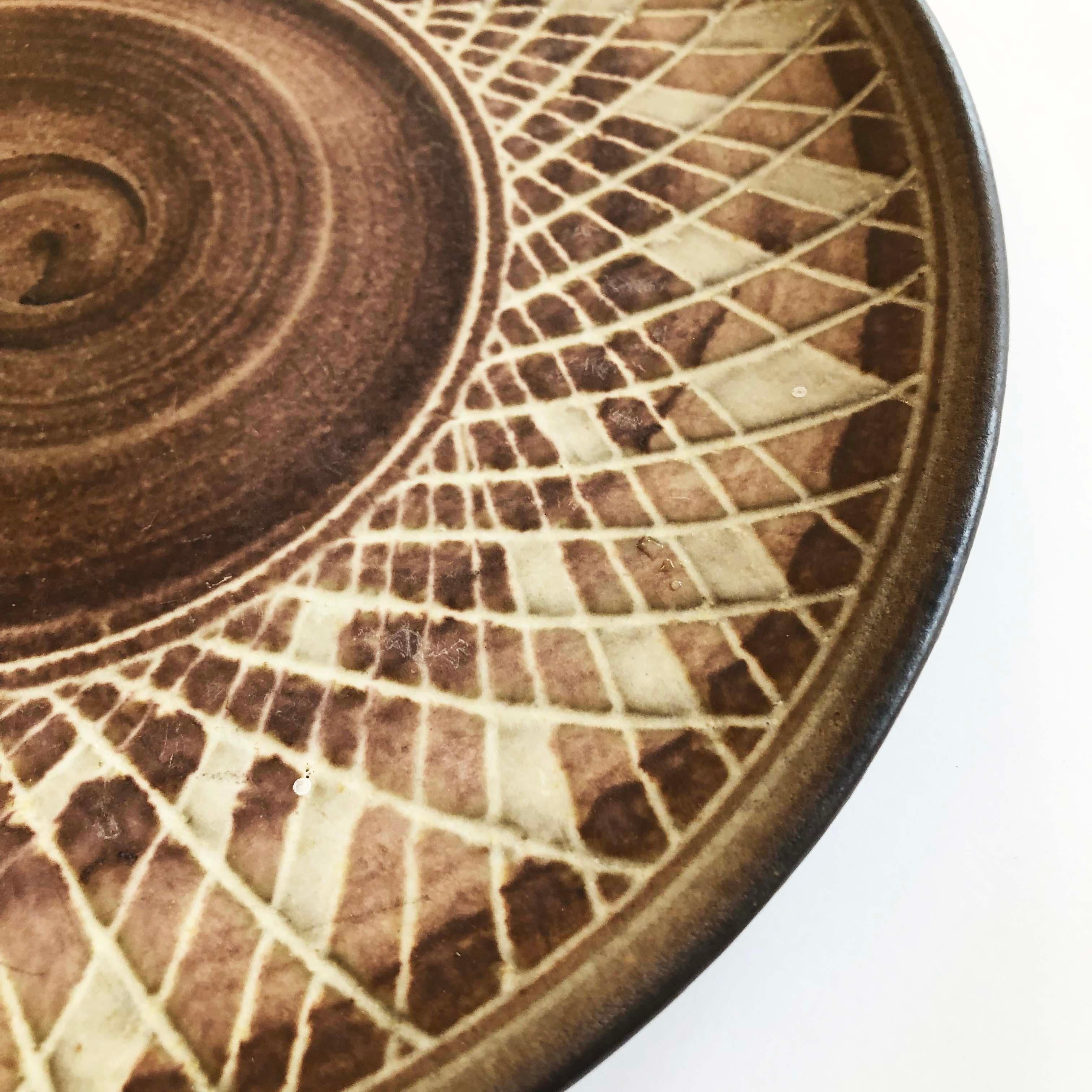 Mid-Century Modern Ceramic Platter by Nancy Wickham Boyd For Sale