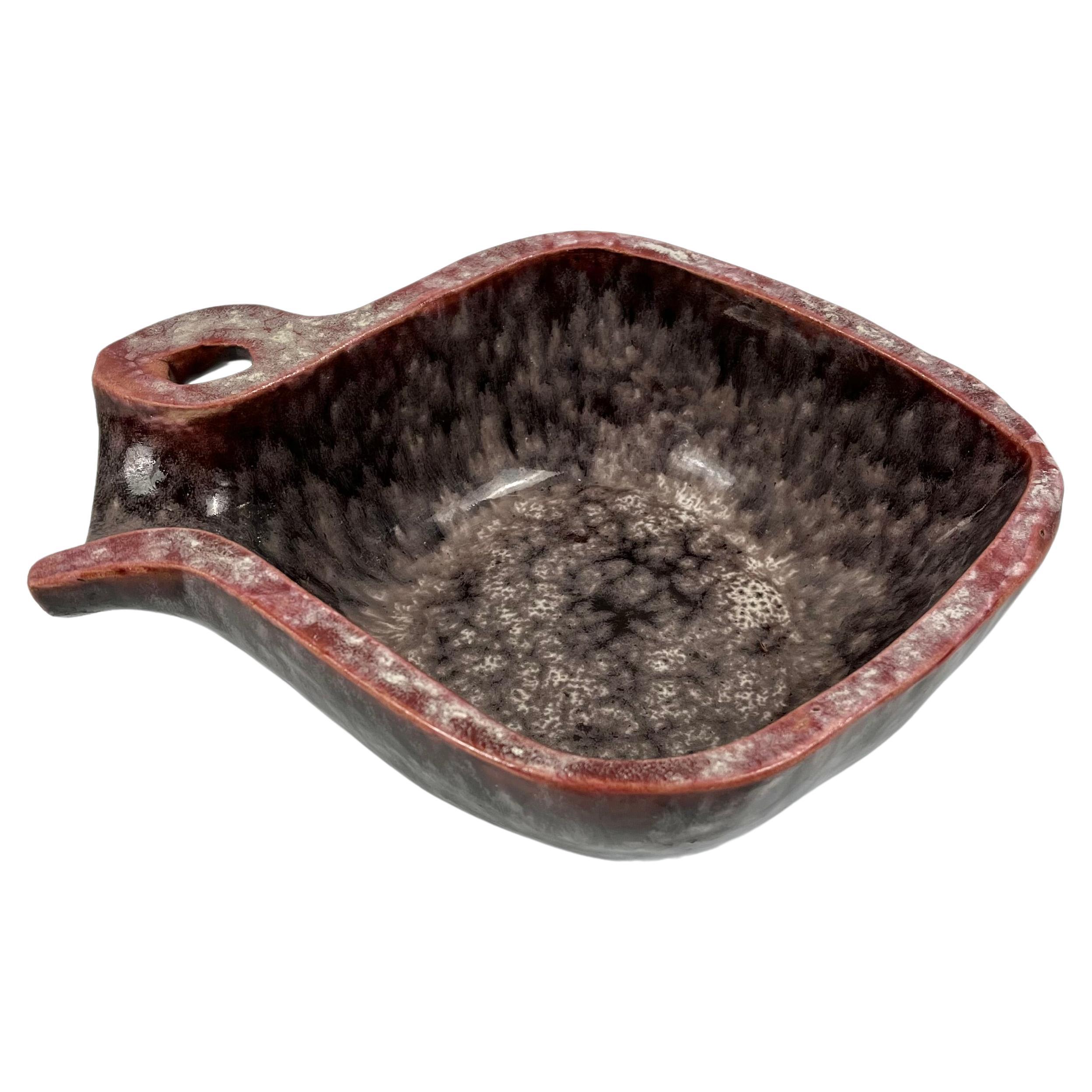 Ceramic pocket tray in the shape of a fish, Accolay, France, 60's For Sale