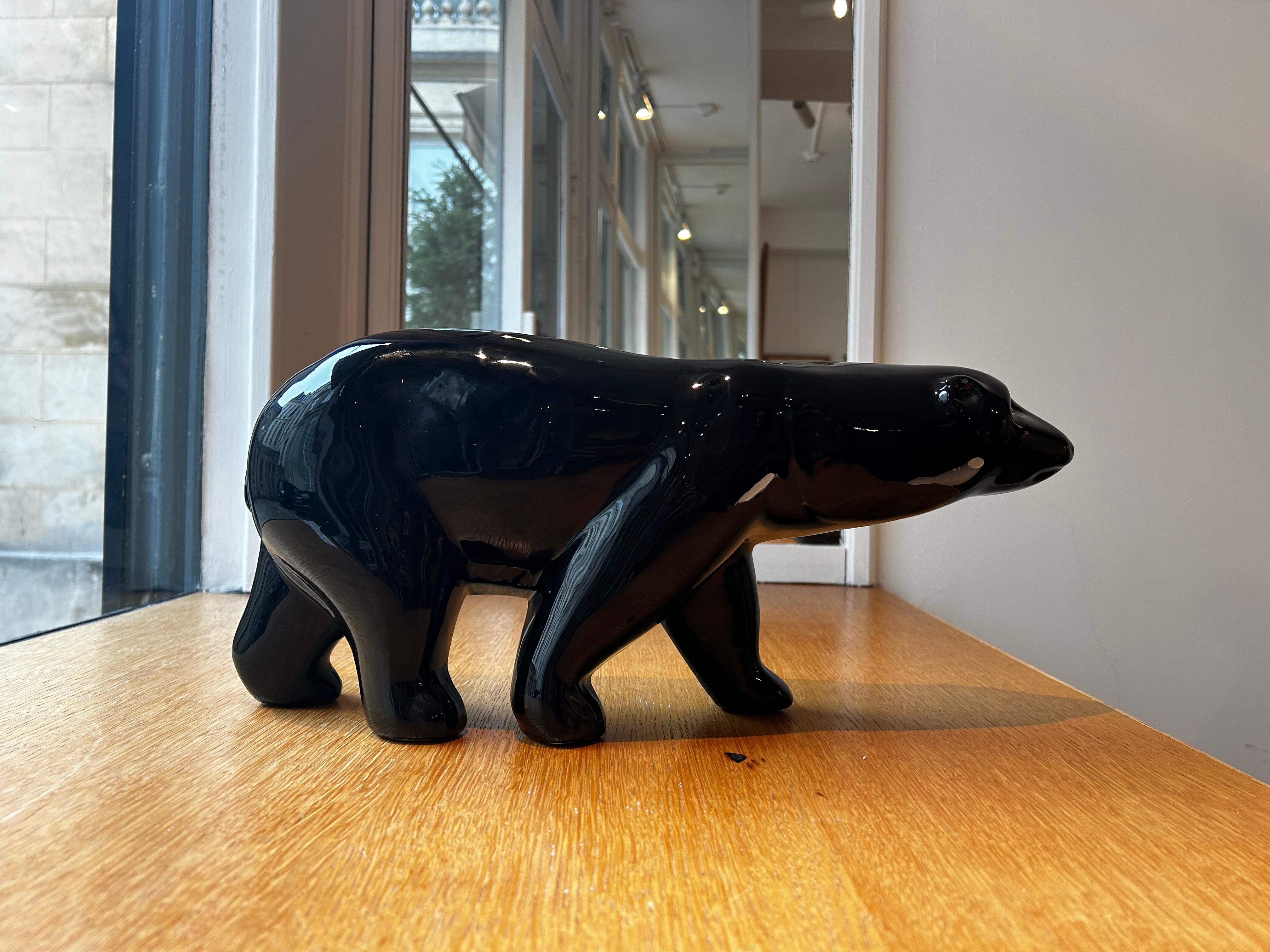 Ceramic French polar bear, circa 1950.