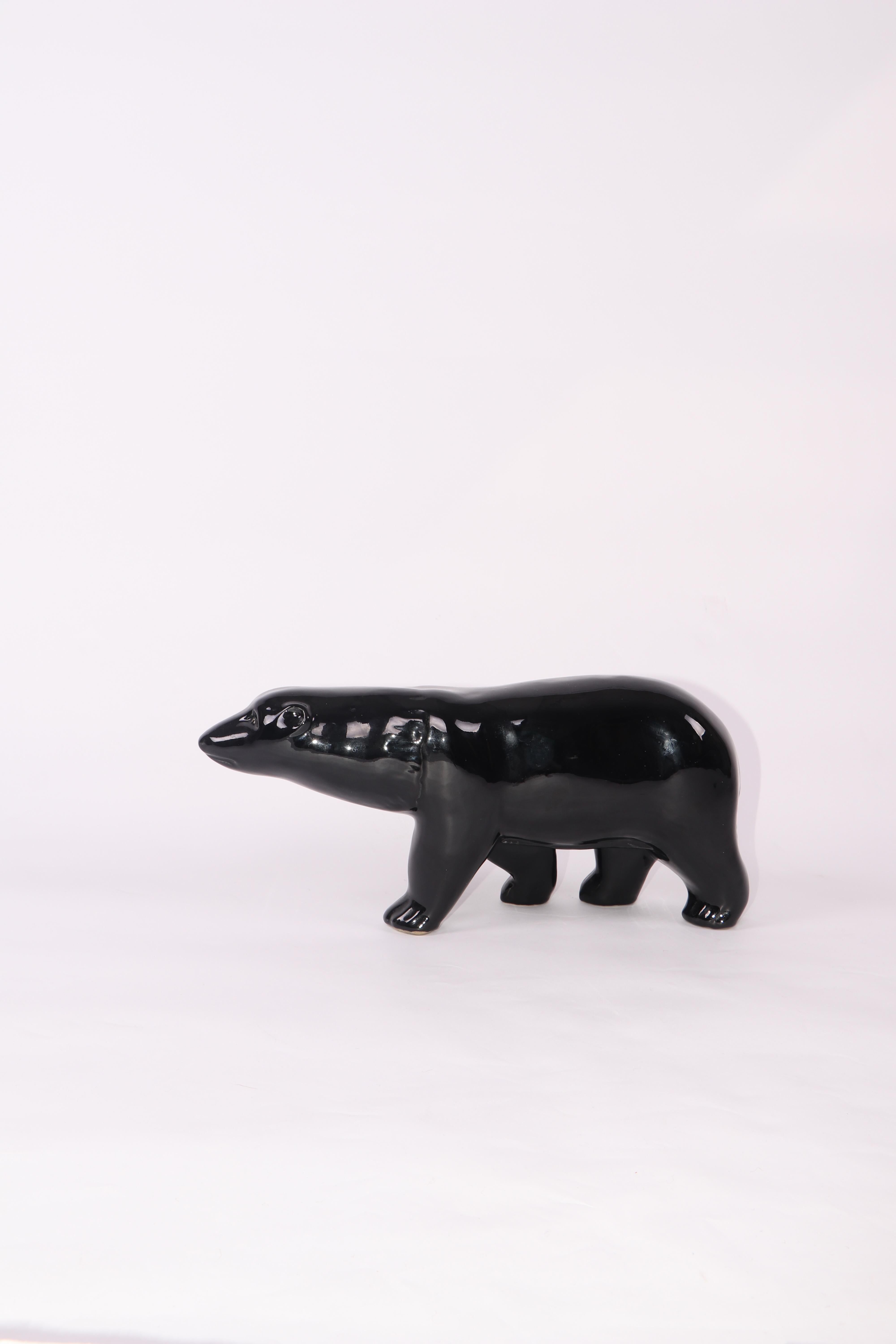 Orso polare francese in ceramica, 1950 circa.