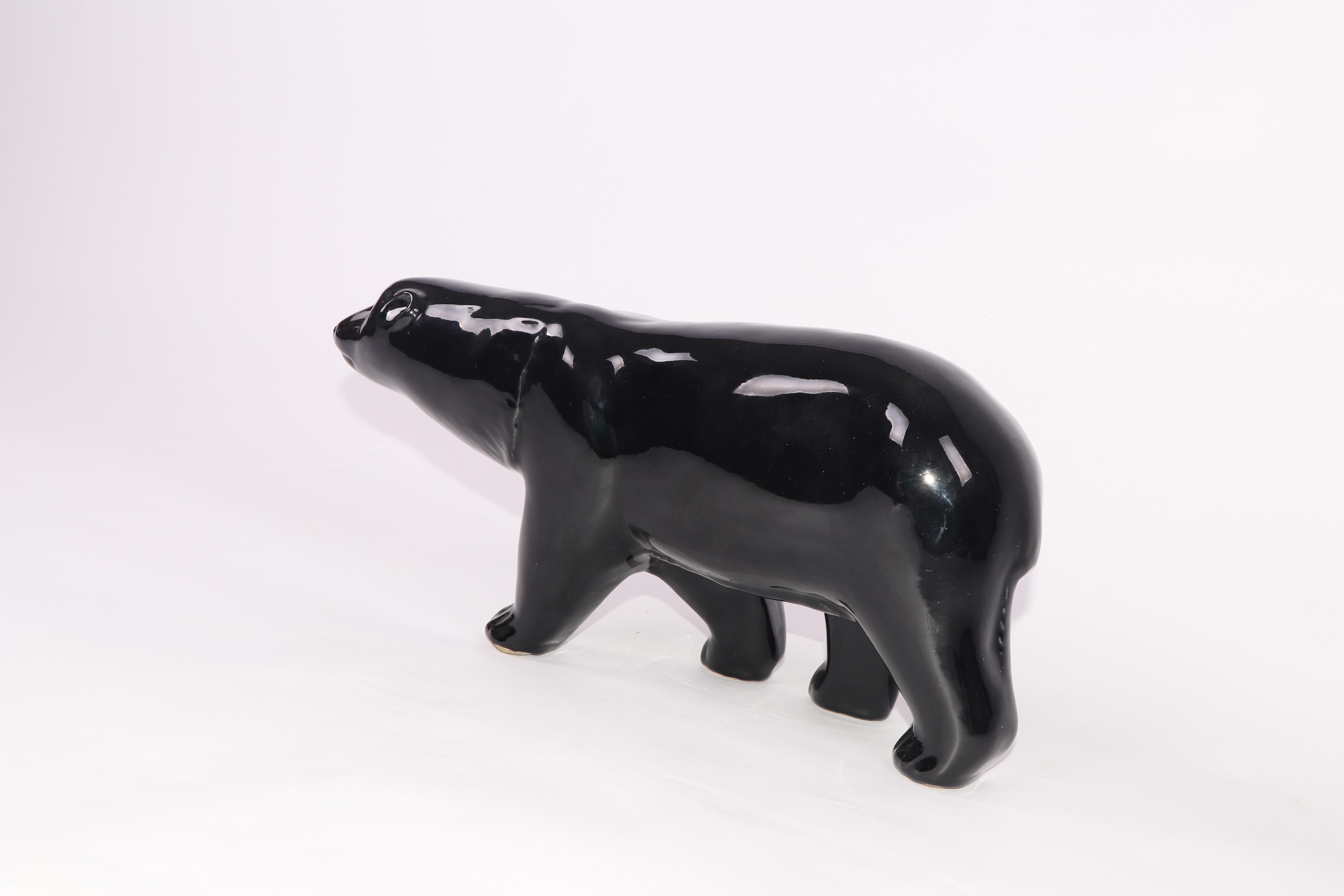 Francese Orso polare in ceramica, Francia, anni '50 in vendita