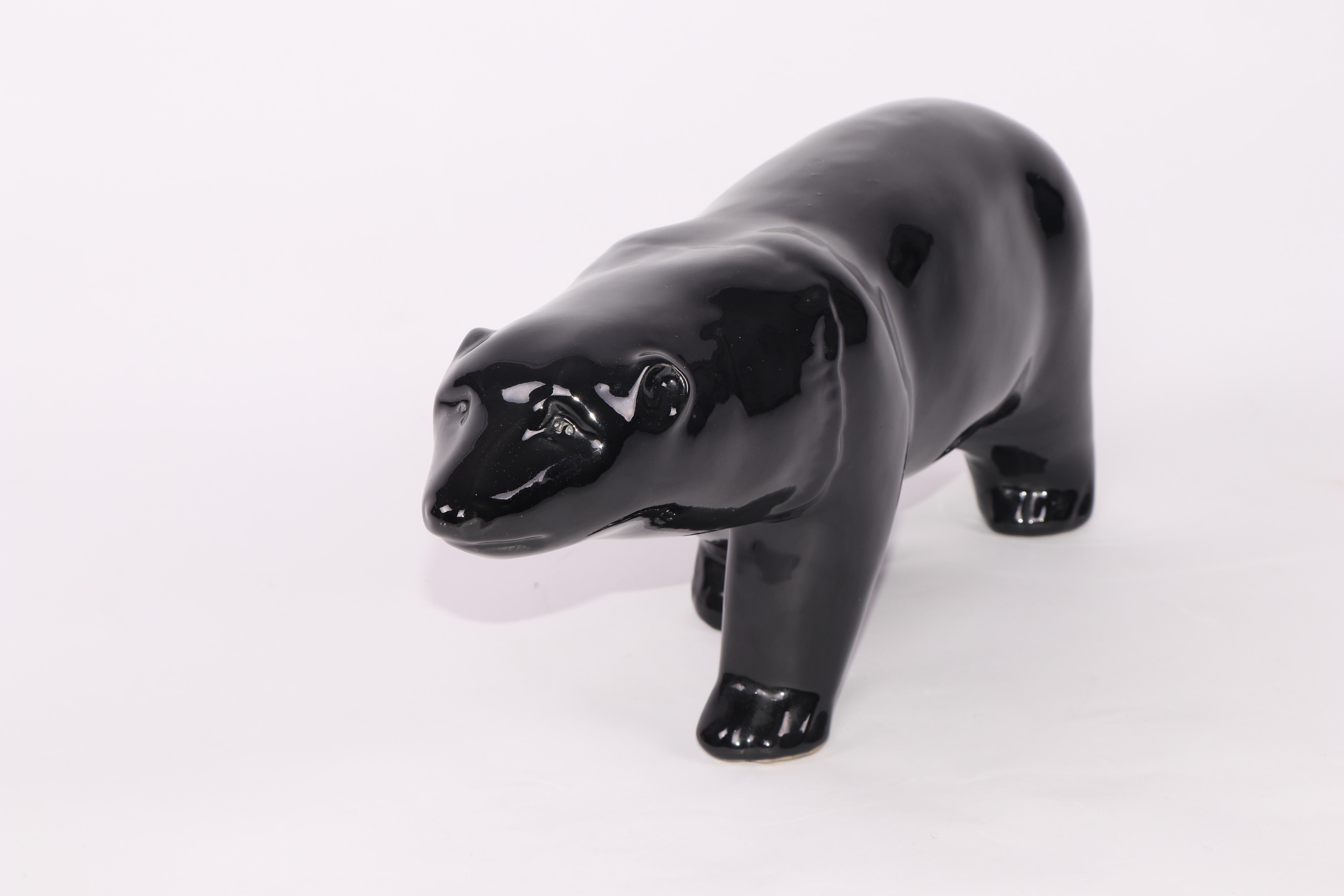 Metà XX secolo Orso polare in ceramica, Francia, anni '50 in vendita