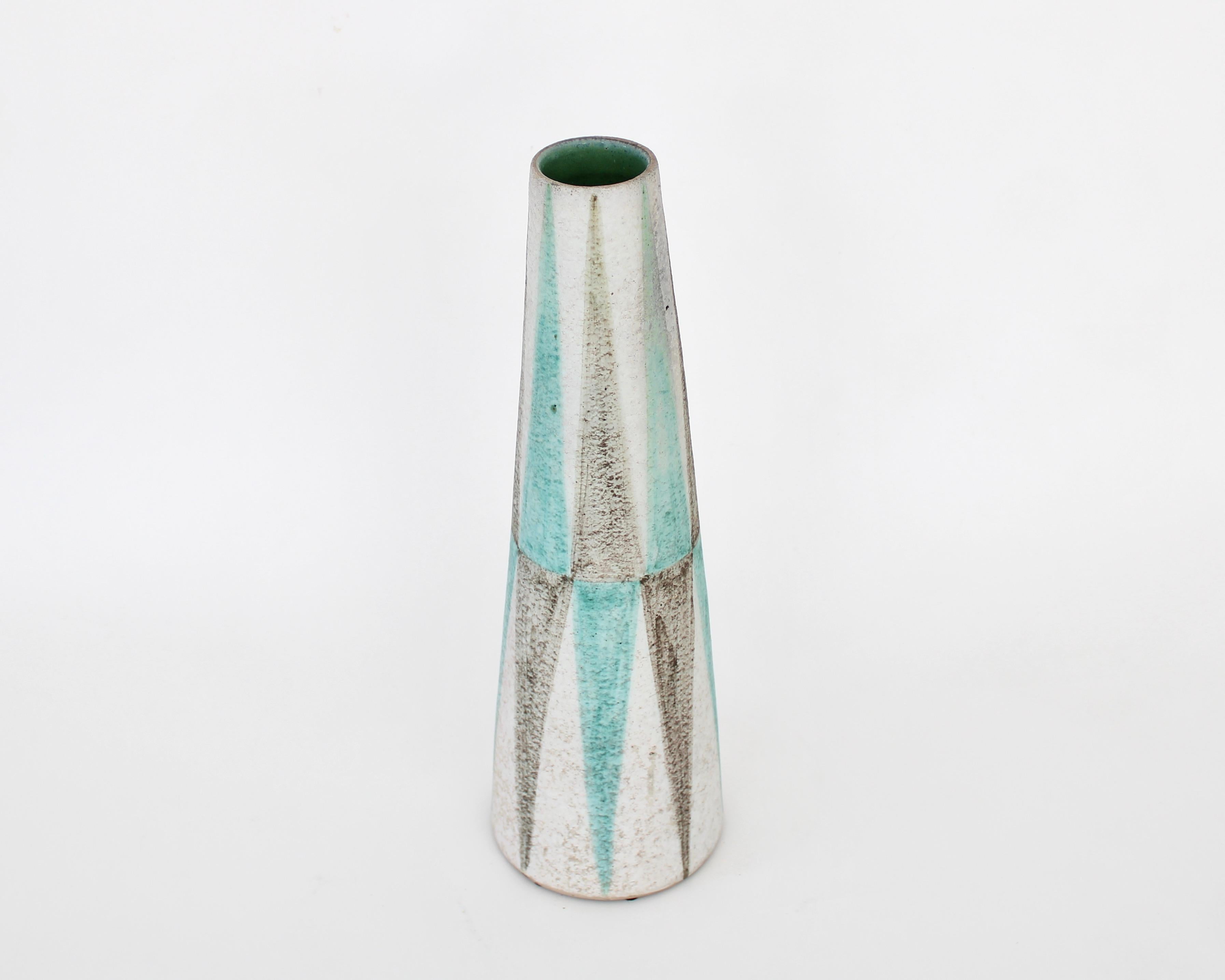 Mid-20th Century Ceramic Polychrome Vase Italy Raymor Attributed to Marcello Fantoni For Sale