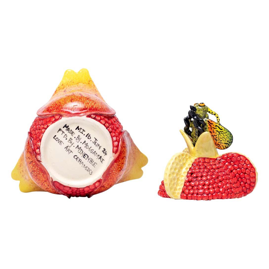 Modern Ceramic Pomegranate  Jewelry Box  , hand made in South Africa For Sale