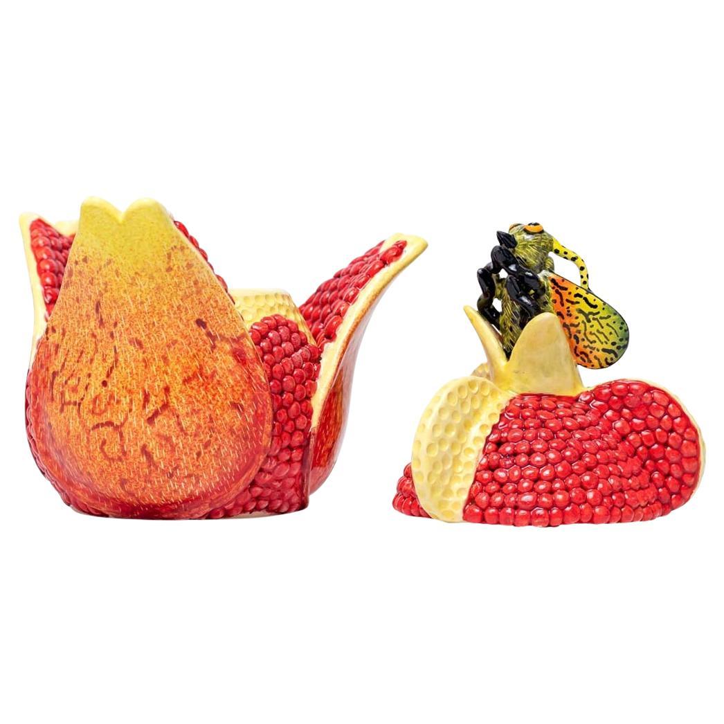Ceramic Pomegranate  Jewelry Box  , hand made in South Africa