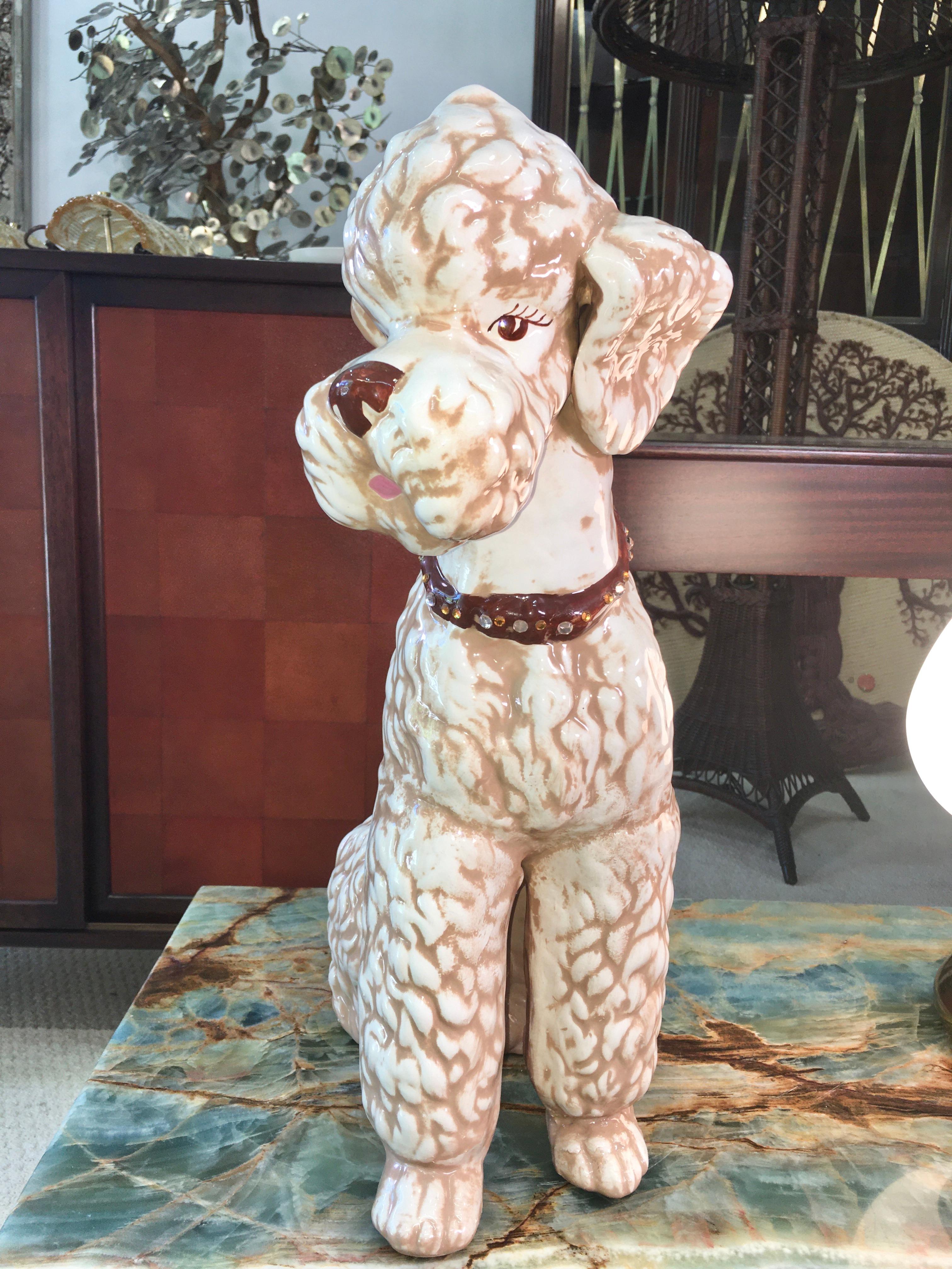 vintage ceramic poodle figurines