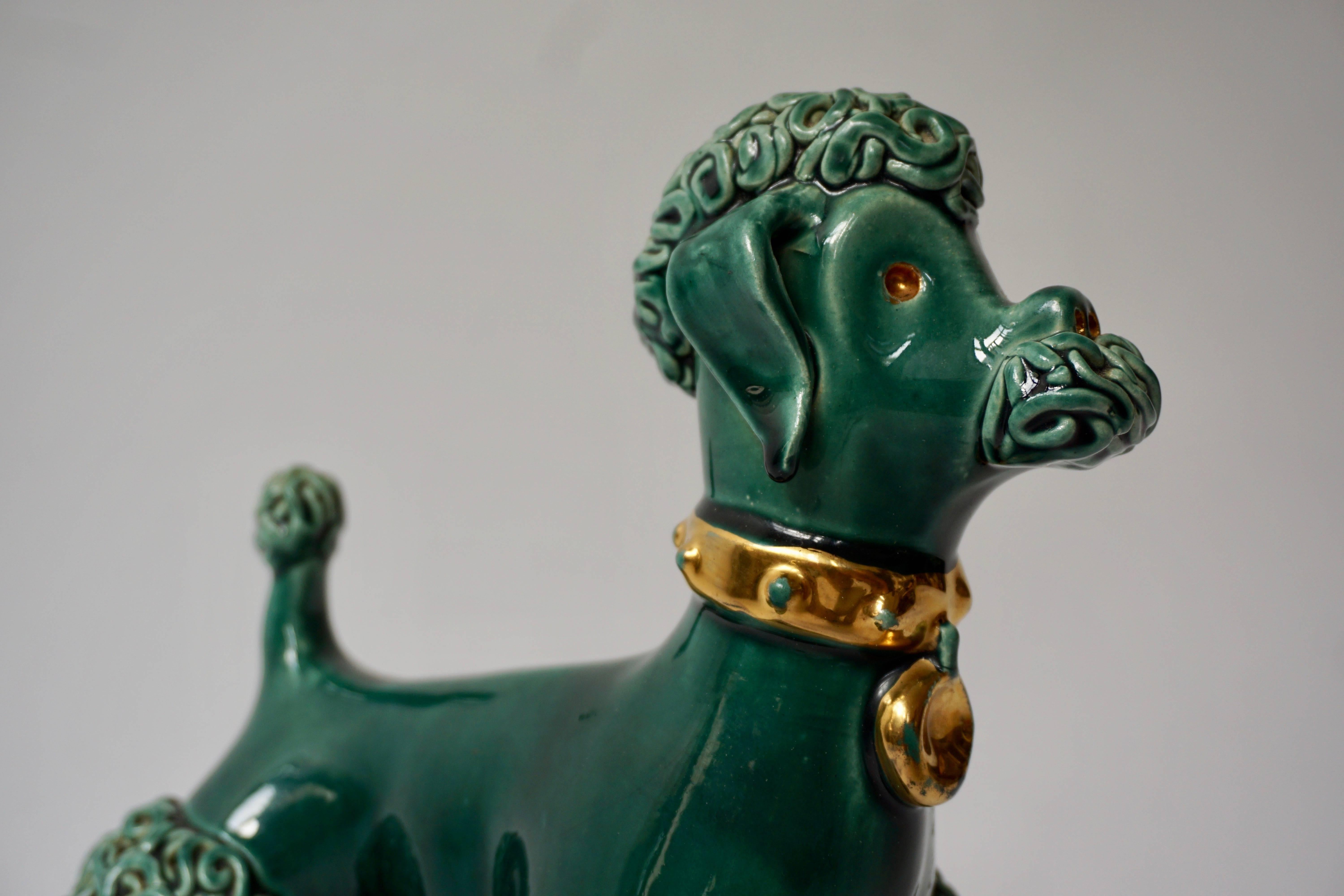 Ceramic Porcelain Spaghetti Poodle Dog Sculpture In Good Condition In Antwerp, BE