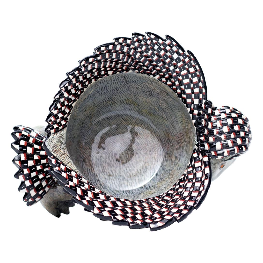 South African Ceramic  Porcupine  Peanut Bowl , hand made in South Africa