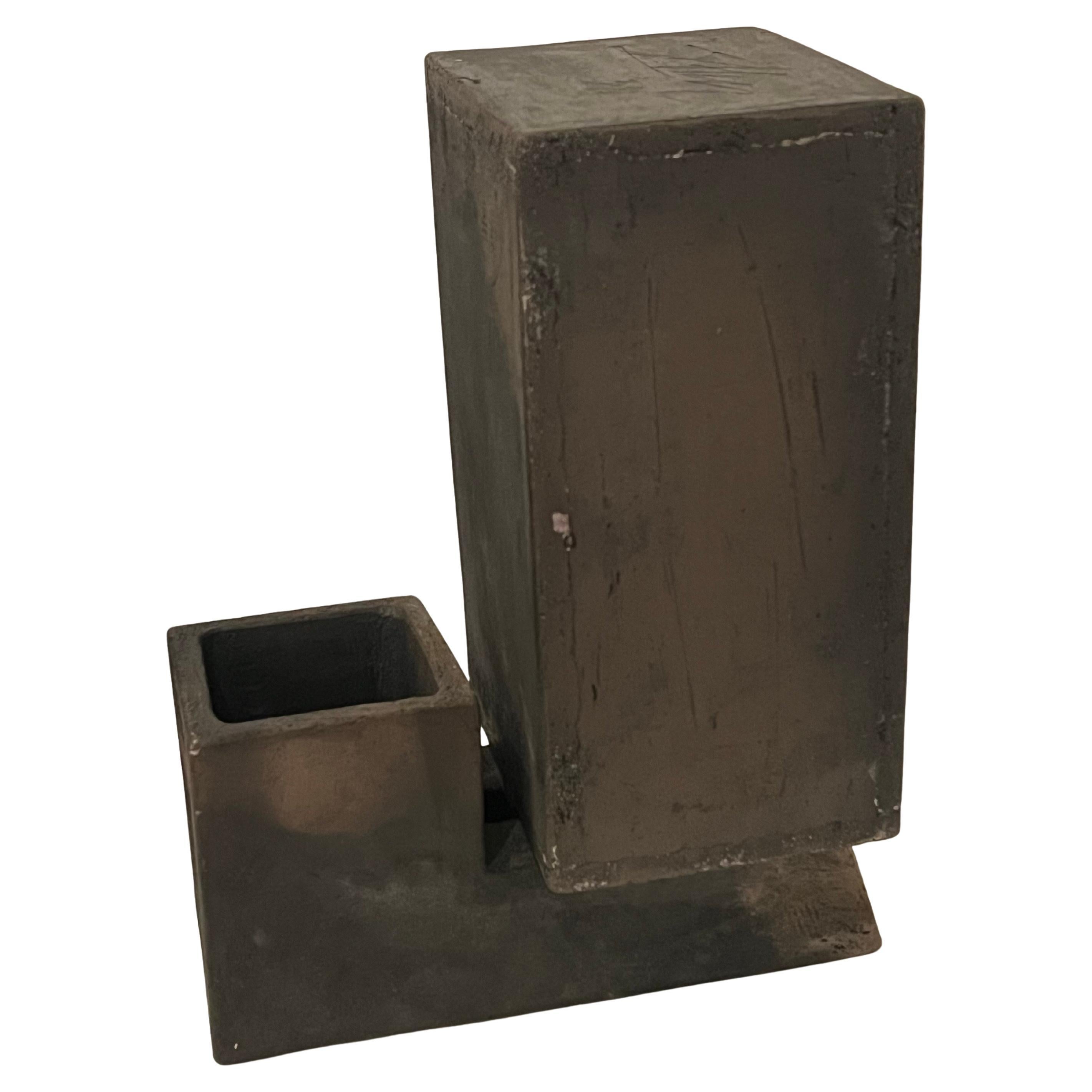 Escultura abstracta geométrica postmoderna de cerámica Jarrón de 2 piezas de Lee Hun Chung 1990 Posmoderno en venta