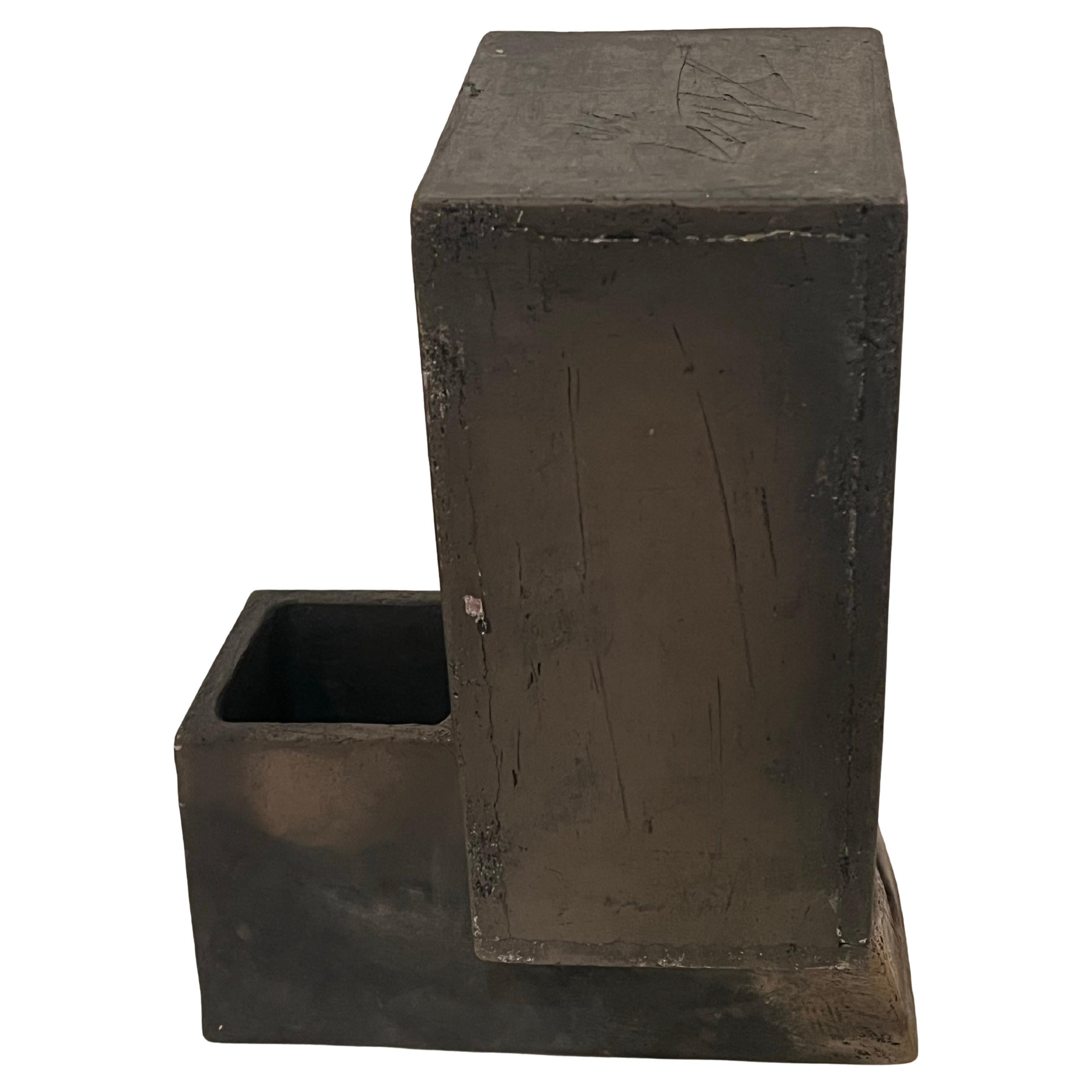 Escultura abstracta geométrica postmoderna de cerámica Jarrón de 2 piezas de Lee Hun Chung 1990 en venta