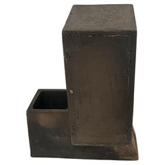 Vase 2 pièces sculpture abstraite géométrique postmoderne en céramique de Lee Hun Chung 1990