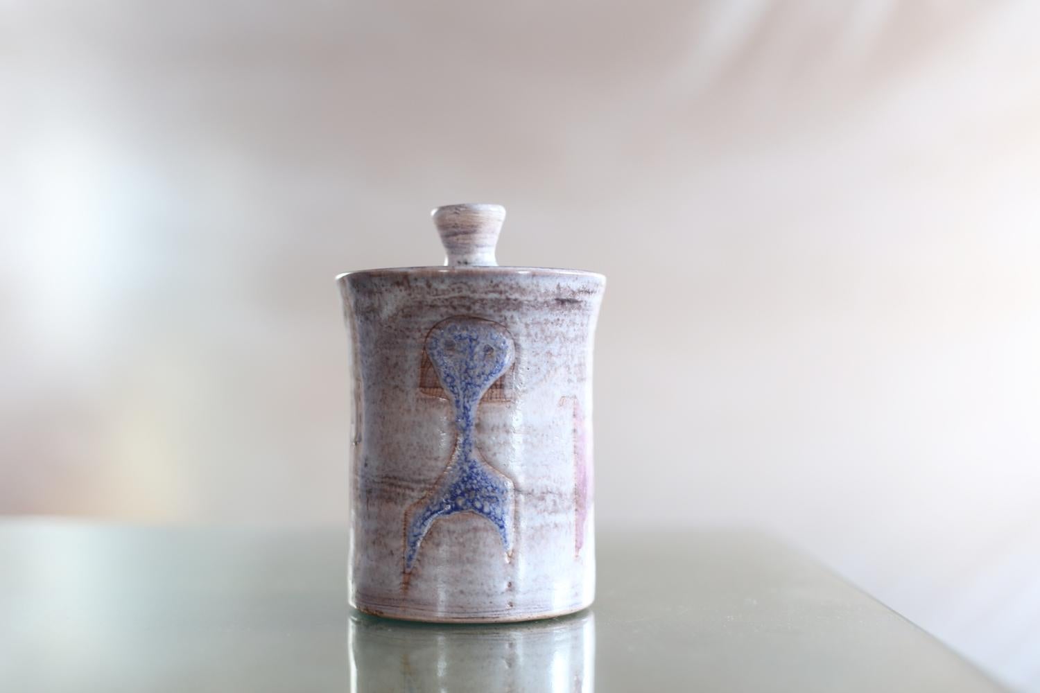 Hand-Crafted Ceramic Pot by Robert & Jean Cloutier For Sale
