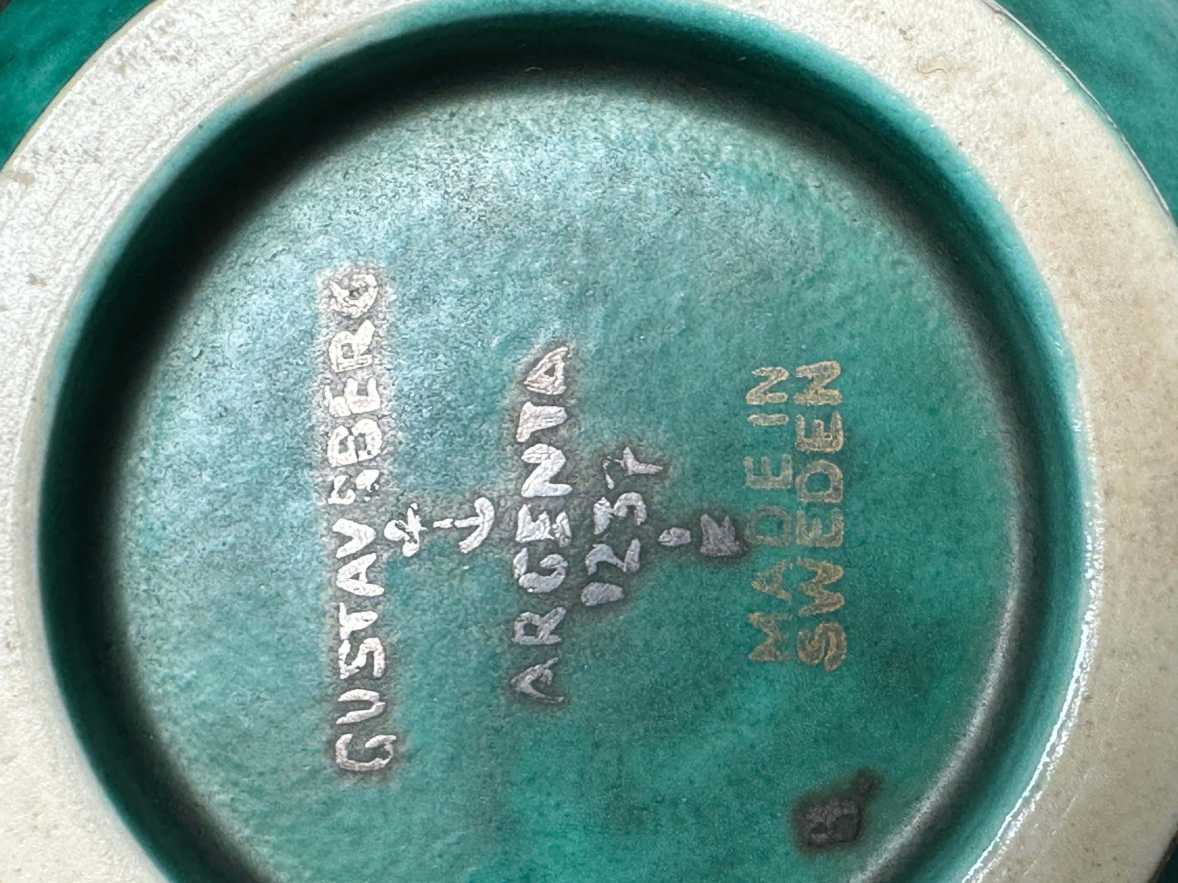 Ceramic Pot by Wilhelm Kage Argenta Serie for Gustavsberg Sweden 1930 Signed In Good Condition In Paris, FR