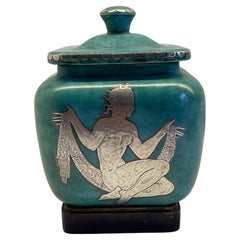 Ceramic Pot by Wilhelm Kage Argenta Serie for Gustavsberg Sweden, 1930 Signed